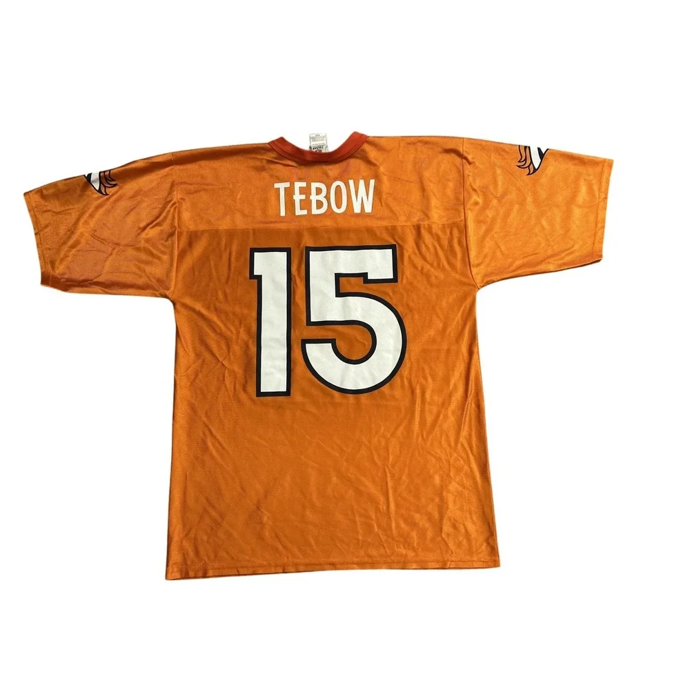 NFL Team Apparel Tim Tebow Denver Broncos Jersey‎ Mens M Orange Excellent #15
